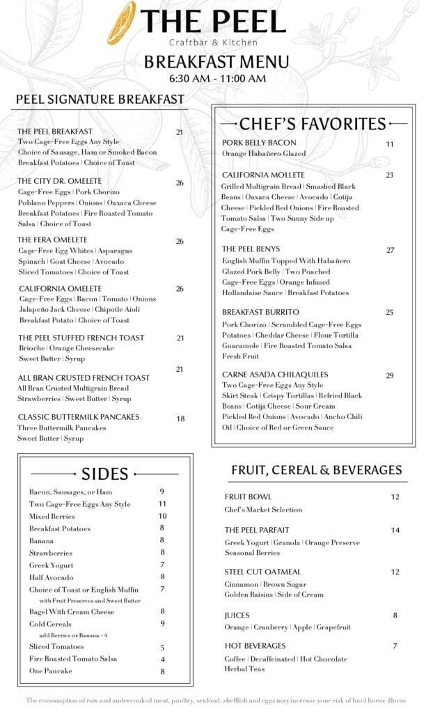 The 2026 breakfast menu