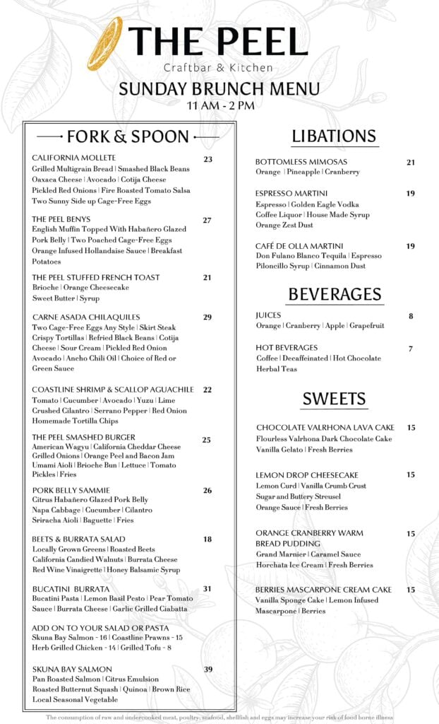 The 2026 brunch menu