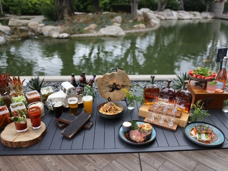 Dishes from Father's Day brunch lined up on the table