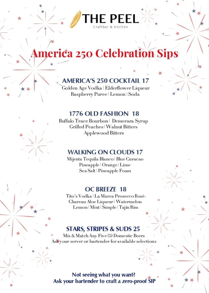 A list of 4th of July drink items